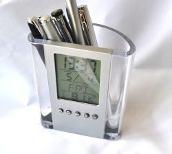 Acrylic Pen Holder with Perpetual Calendar